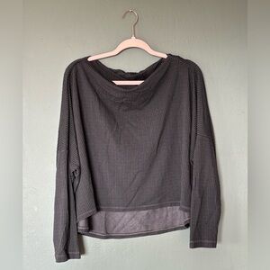 bryn Walker Charcoal Mini Houndstooth Cowl Neck Sweater, Size OSFM.